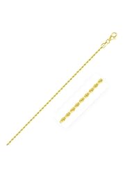 2.0mm 14K Yellow Gold Diamond Cut Rope Anklet