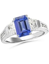 Emerald Cut Tanzanite Diamond Ring (The Palisades Ring)