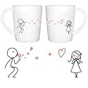 BoldLoft "From My Heart to Yours" Couple Coffee Mugs-Christmas Gift Ideas for Couples, Romantic Christmas Gifts for Him or for Her