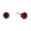 14k Yellow Gold Tone Crystal Ruby Birthstone Stud Earrings for July