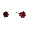 14k Yellow Gold Tone Crystal Ruby Birthstone Stud Earrings for July