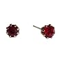 14k Yellow Gold Tone Crystal Ruby Birthstone Stud Earrings for July