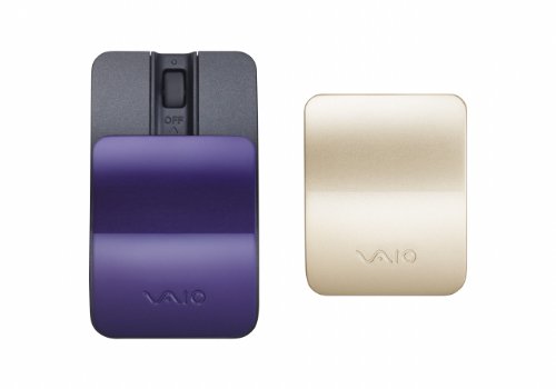 Sony Vaio Bluetooth Laser Mouse (black With Violet And Gold Interchangeable Covers) Picture