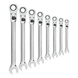 Gear Wrench 85798 8Piece XL Lock Flex Ratcheting Combination Wrench Set-SAE