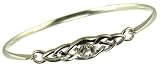 Image of Silver Ladies White Cubic Zirconia Celtic Style Bangle