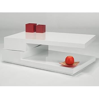 Table basse ACONA 100x60 en MDF laqué blanc