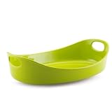 Rachael Ray Stoneware 3-Quart Large Oval Bubble & Brown Baker, Green