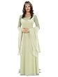 Elegant Renaissance Queen Costume Royalty Halloween Costume Long Pale Green Dress