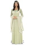 Elegant Renaissance Queen Costume Royalty Halloween Costume Long Pale Green Dress