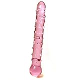 Deluxe Pink Nubby Glass Dildo