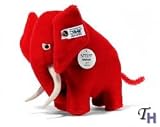 Steiff Red Mohair Elephant, Classic Steiff Design from 1909, Rare Ltd Edition Collectors Piece