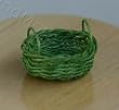 Dollhouse Miniature Green Basket with 2 Handles