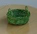 Dollhouse Miniature Green Basket with 2 Handles