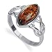  : CELTIC KNOT AMBER B .925 STERLING SILVER RING