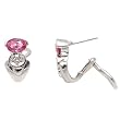 14K White Gold Pink Sapphire and Diamond Earrings