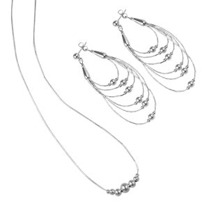 Childrens Toyshop  Jewelry : Sterling Liquid Silver 15inch Necklace and Earring Set