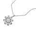 Sterling Silver Necklace - Sun Flower with Clear CZ - 23mm Pendant Height