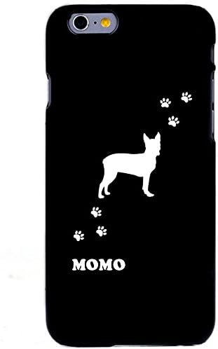 Personalized Monogrammed iPhone 6 (4.7) Polycarbonate Hard Case-Matte Black,Boston terrier, Print with your dog name/monogram