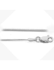 14K White Gold 0.7MM Round Snake Chain Necklace - 16" to 22" inches