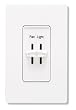 Lutron S2-LFSQH-WH Electronics Dual Slide-To-Off Fan and Light Control, White