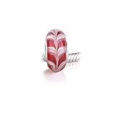 Bling Jewelry White Brushstroke Garnet Murano Glass bead 925 Silver Fits with Pandora Charm