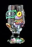 Casino Cards & Chips Design - Hand Painted - High Ball - All Purpose Glass - 10.5 oz.
