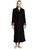 Casual Moments Womens 52 Inch Breakaway Zip Leopard Trim Robe