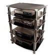 Everest Black MultilevelComponent Stand By Walker Edison Furniture