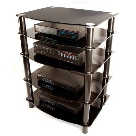 5-Shelf Media Component Stand- Black