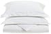 Renaissance Collection 600 Thread Count Reversible Woven Stripe to Solid Cotton Full/Queen Duvet Set,  White