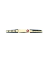 14K Yellow Gold Medical Alert ID FRope Chain Bracelet - Length 7 Inch
