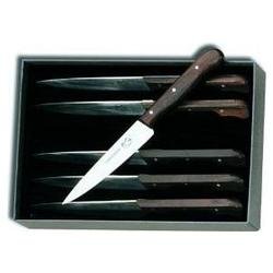 Victorinox 4-3/4-Inch Straight-Edge Pointed-Tip Steak Knife, Set of 6, Rosewood Handles