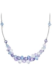 Sterling Silver Multicolor Crystal Necklace Made with Swarovski Elements