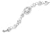 14 Karat white gold matte-finished finished floral bracelet, enhanced with bezel set diamonds.