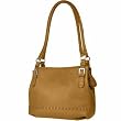 Fontanelli Tan Brown Stiched Soft Leather Handbag