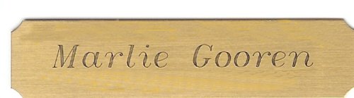 Engraved single line brass name plate
