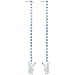 Playboy Bunny Logo Baby Blue Rhinestone Long Dangle Earrings