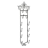 40" Vintage Fleur-de-Lis Decorative Towel or Wine Rack with 12 Hooks