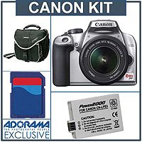 Canon EOS Rebel XS Digital SLR Camera / Lens Kit Silver with EF-S 18-55mm f/3.5-5.6 IS Lens, 4 GB SD Memory Card, Spare LP-E5 Lithium-Ion Rechargeable Battery, Camera Case