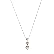 Sterling Silver Diamond-Accented Triple Heart Pendant Necklace