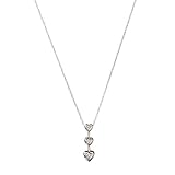 Sterling Silver Diamond-Accented Triple Heart Pendant Necklace
