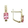 14K Yellow Gold CZ October Birthstone Leverback Earrings