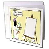 Rich Diesslins Funny Theology Cartoons - Anselm - The Nature of Reality - Greeting Cards-12 Greeting Cards with envelopes