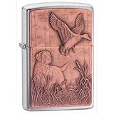 Kitchen & Housewares : Brushed Chrome, Copper Bird Dog Emblem (ZI20880) Category: Work & Play Zippo Lighters