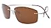 Eyekepper Rimless Titanium Frame Polarized Sunglasses Brown Lens