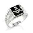 Men's Young Line Swarovski Crystal Masonic Ring, Size: 8-13