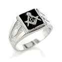 Men's Young Line Swarovski Crystal Masonic Ring, Size: 8-13