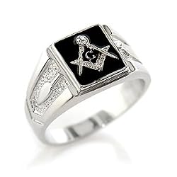 Men's Young Line Swarovski Crystal Masonic Ring, Size: 8-13