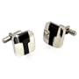 Stainless Steel Cufflinks with Black Enamel Design with Gift Box
