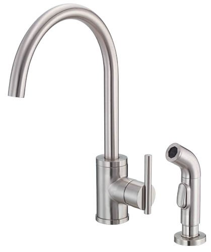 Danze D401558SS Parma Single Handle Kitchen Faucet with Matching Side Spray, Stainless Steel